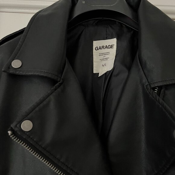 Garage Faux Leather Moto Jacket Size L - Picture 2 of 6